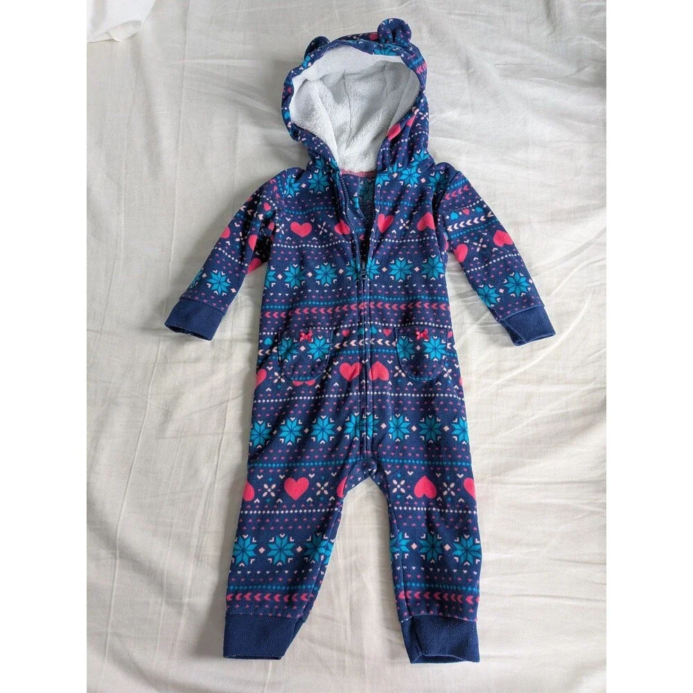 Carter's Fleece Hooded Onesie, 6M